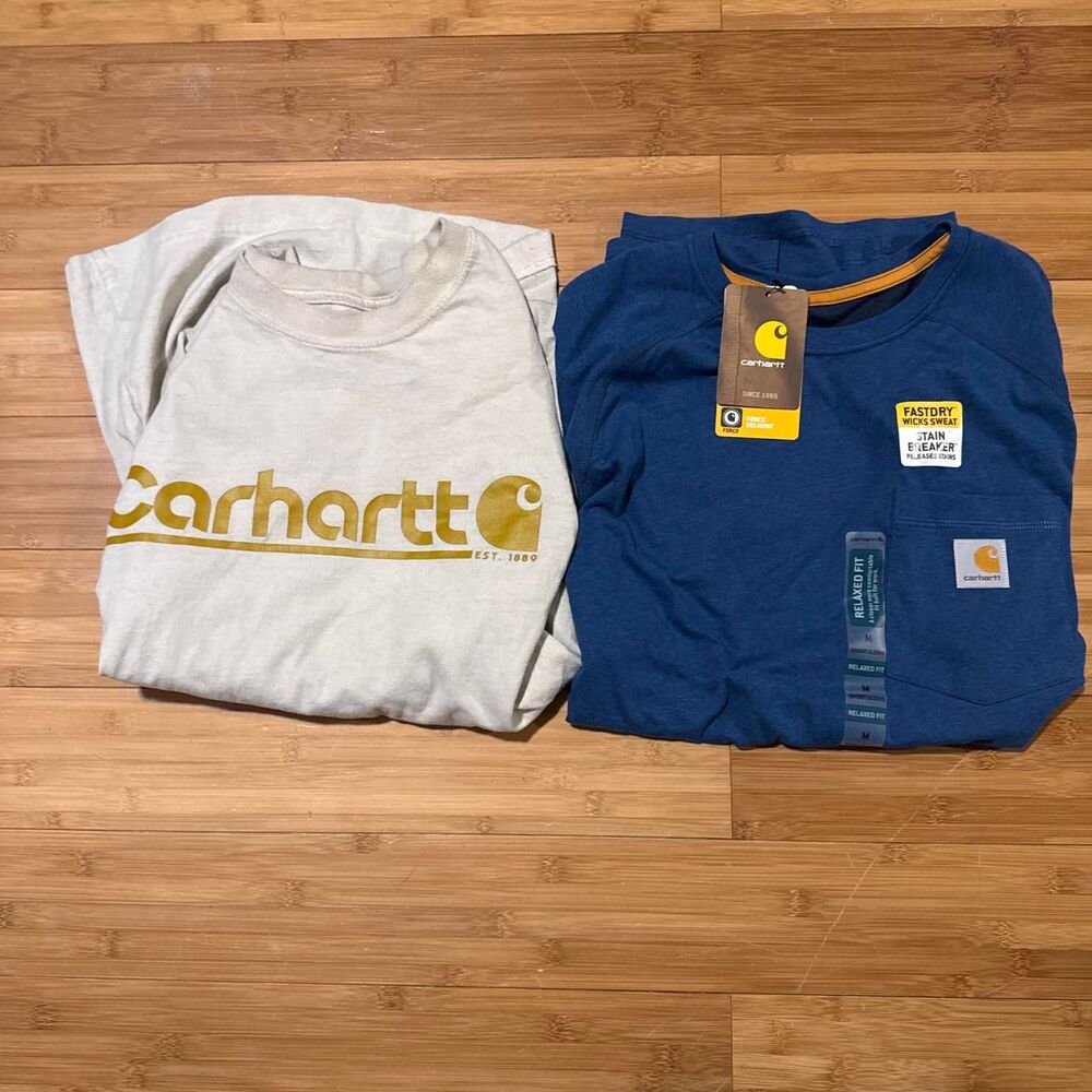 Carhartt Men's White and Cream T-shirt